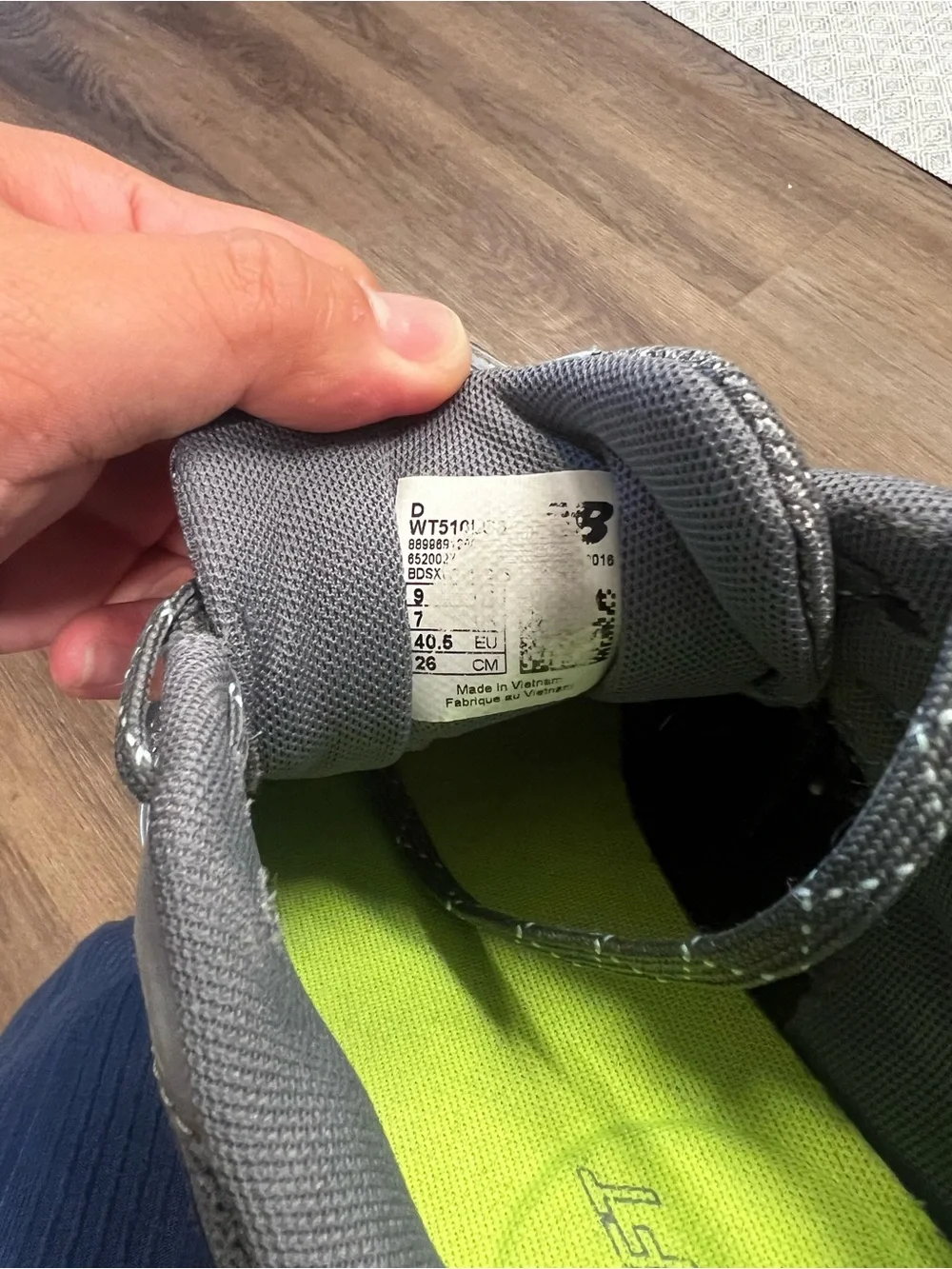 New Balance Men's Gray and Lime Athletic Running Shoes